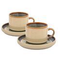 Zestaw kawowy 2 filiżanek z podstawkami