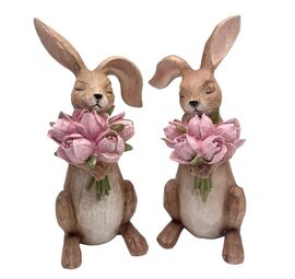 Figurka Zając z kwiatami