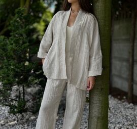 Kimono lniane naturalne