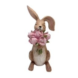 Figurka Zając z kwiatami