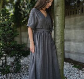 Sukienka lniana maxi