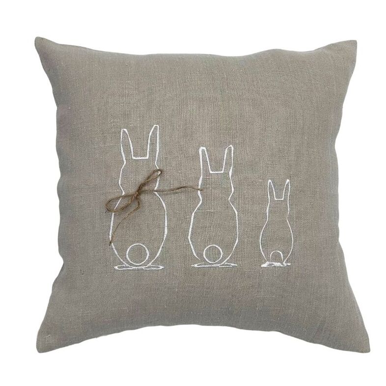 Poszewka lniana wielkanocna