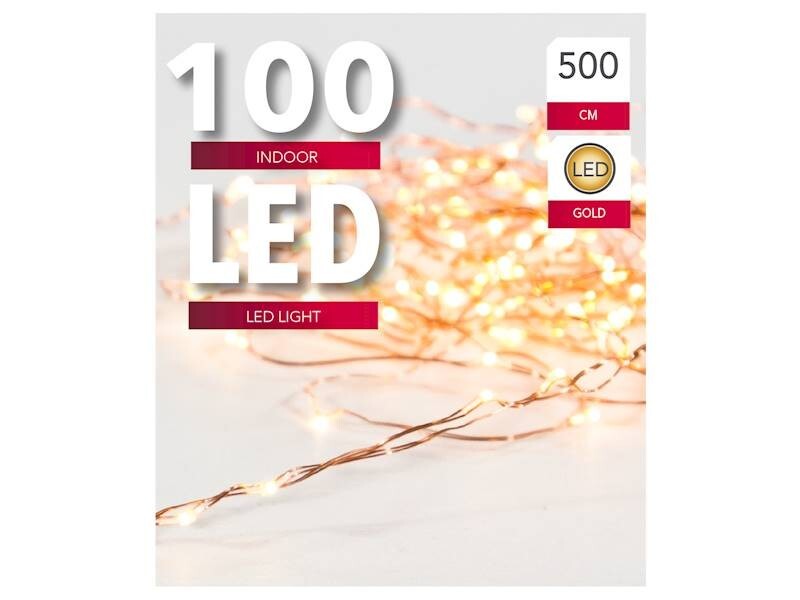 LED drucik miedziany ciepłe światło 100 diod 