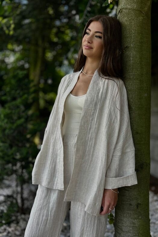 Kimono lniane naturalne